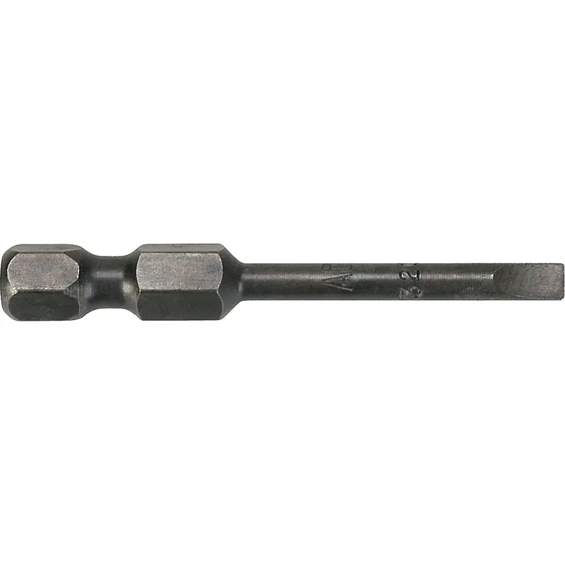 1/4" Slot Power Bits, Slot, 2/16" Tip, 1/4" Drive Size, 6" Length 1