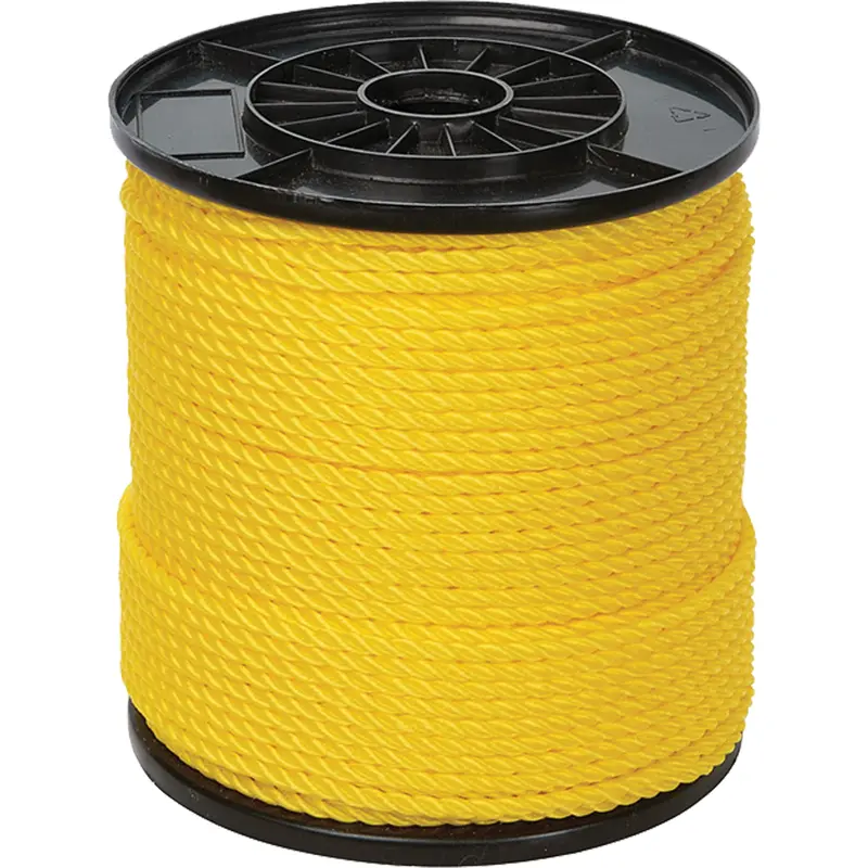 1/4" Yellow Twisted 3-Strand Rope, Polypropylene, 550' 1