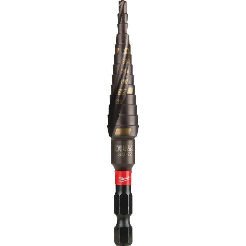#1 Shockwave™ Impact Duty™ Step Drill Bit, 1/2" - 1-1/8" , 1/32" Increments, Titanium 1