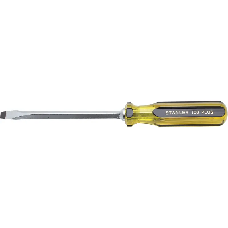 100 Plus® Standard Slotted Tip Screwdriver, 5/16" Tip, Square, 11-1/8" L, Plastic Handle 1