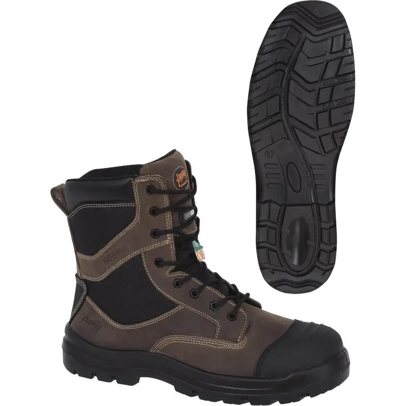 1051 Brown Composite Safety Work Boots, Leather, Size 8, Impermeable 1