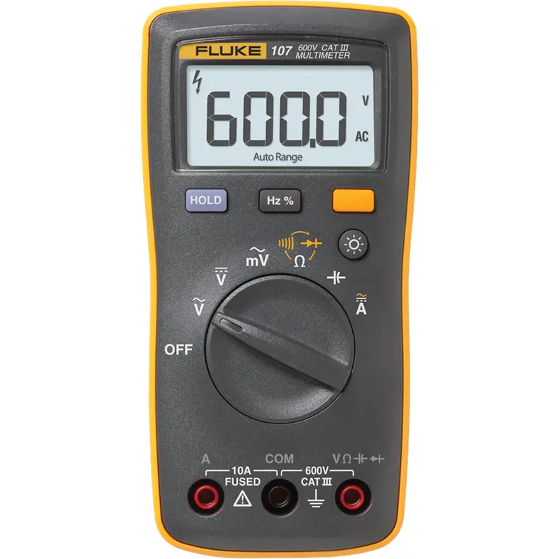 107 Handheld Cat Iii Digital Multimeter, Ac/Dc Voltage, Ac/Dc Current 1
