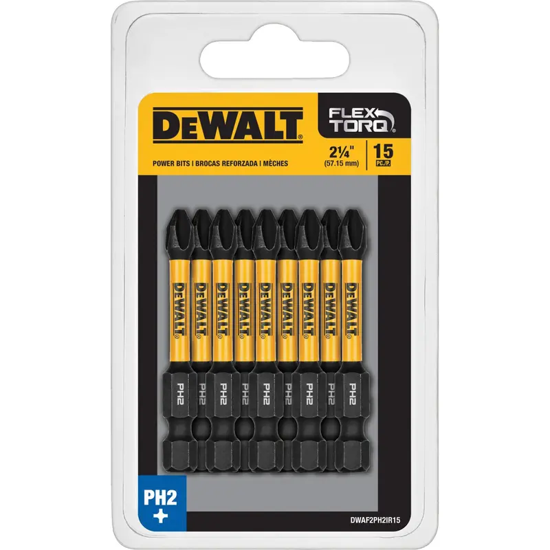 15-Piece Flextorq® Impact Screwdriving Bits, Phillips, #2, 1/4" Drive 1