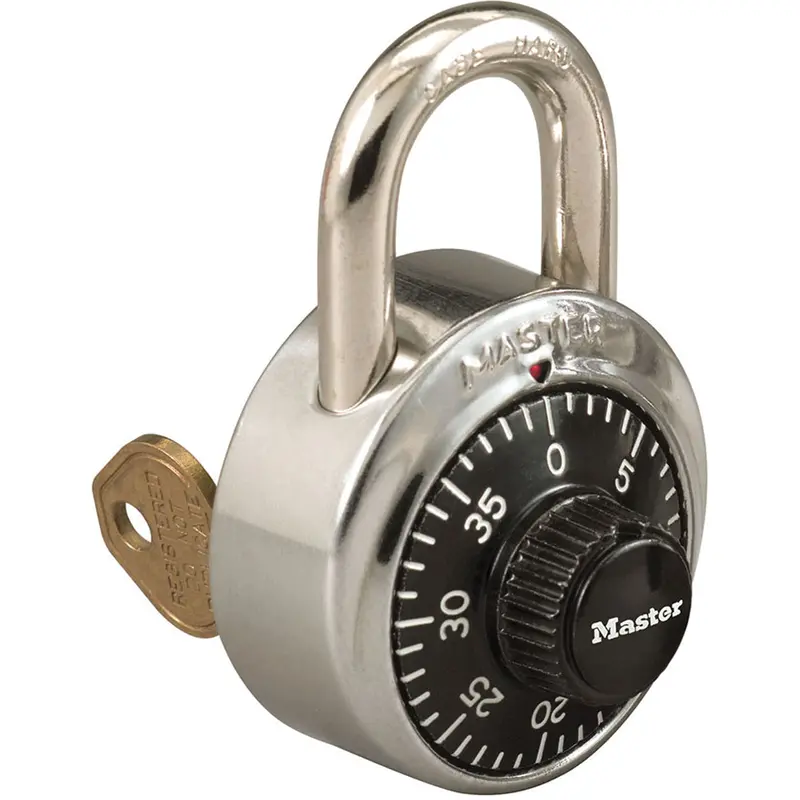 1525 Series Padlock With Key Control Feature, Combination, Stainless Steel, 1-7/8" Width 1
