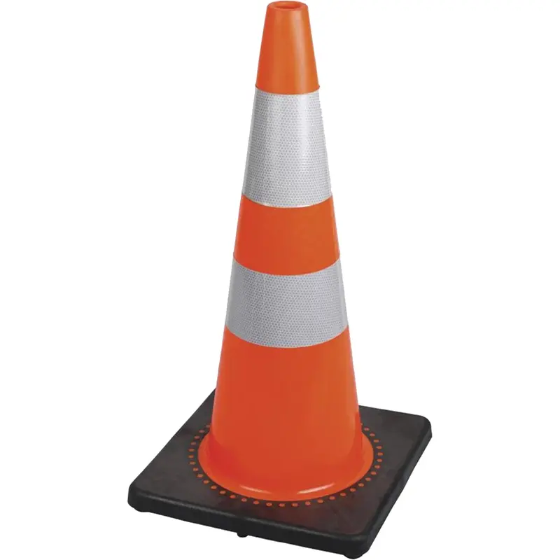 183 Premium Flexible Safety Cone, 28", Orange, 4" & 6" Reflective Collar(S) 1