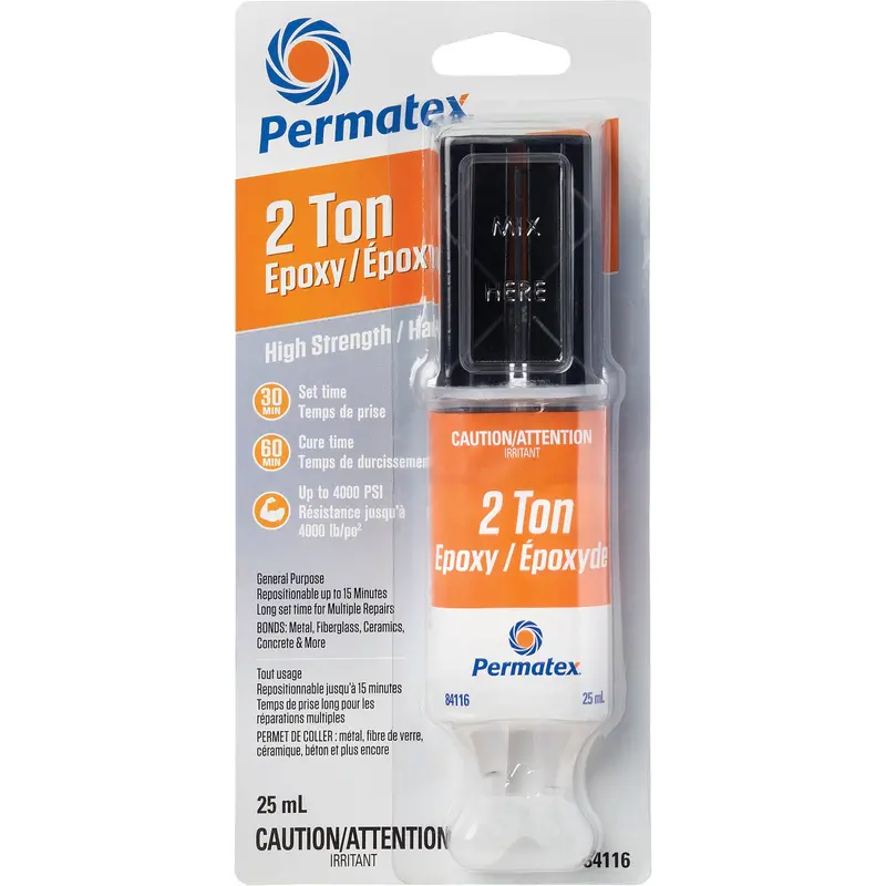 2 Ton Epoxy, 25 Ml, Syringe, Two-Part, Clear 1