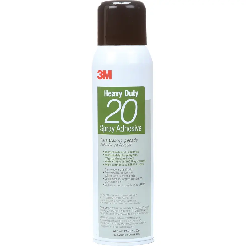 20 Heavy Duty Spray Adhesive, Clear, Aerosol Can 1