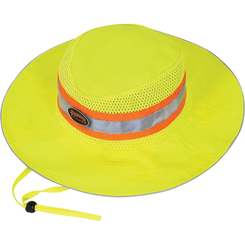 279 Ranger's Hat With Strap, High Visibility Lime-Yellow, Polyester 1