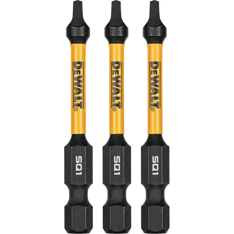 3-Piece Flextorq® Impact Screwdriving Bits, Square, #1, 1/4" Drive 1