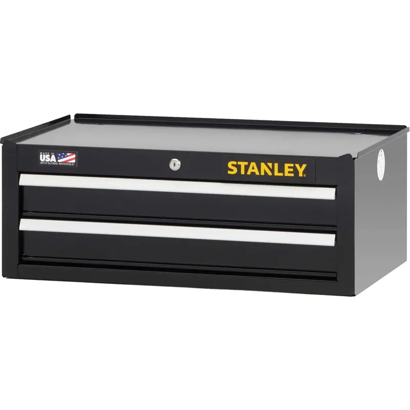 300 Series Middle Tool Chest, 26" W, 2 Drawers, Black 1