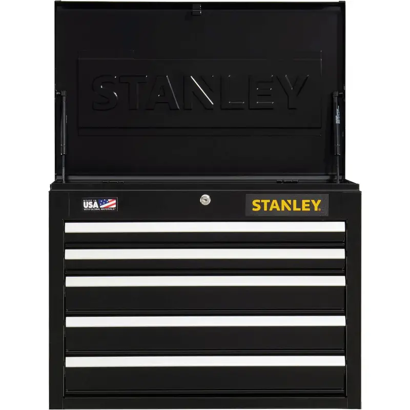 300 Series Tool Chest, 26" W, 5 Drawers, Black 1