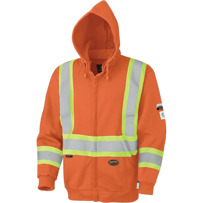 338Sf Flame-Resistant Zip-Style Safety Hoodie, Men's, 2X-Large, High Visibility Orange, 22 Cal/Cm² 1