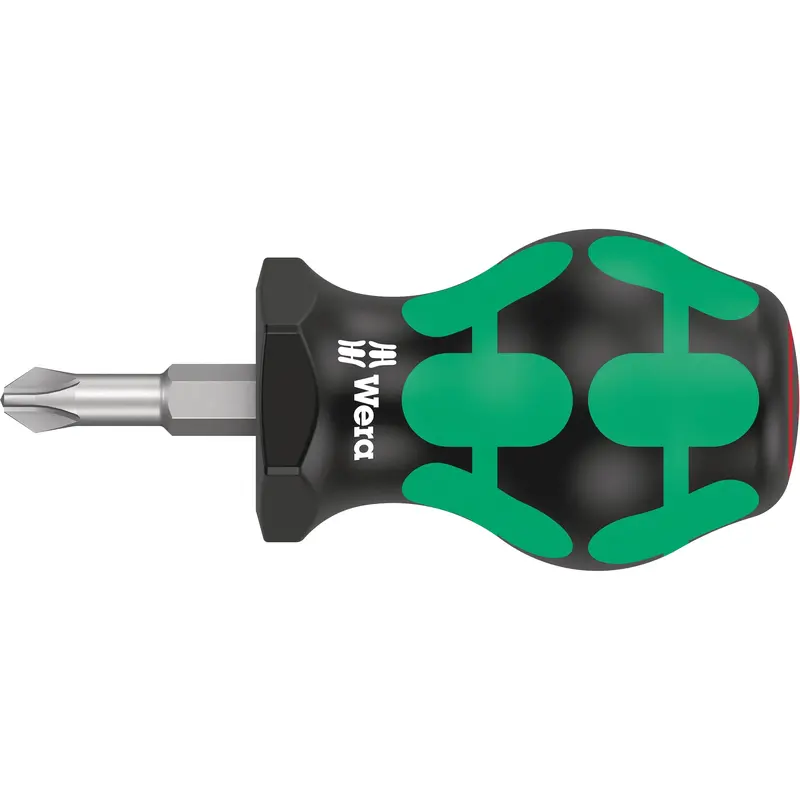 350 Phillips Stubby Screwdriver, #2, 3-1/8" L, Cushion Grip Handle 1