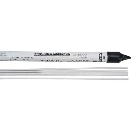 36" Cut Length Tig Rods, 1/8", Low Fuming Bronze-Flux Coated 1