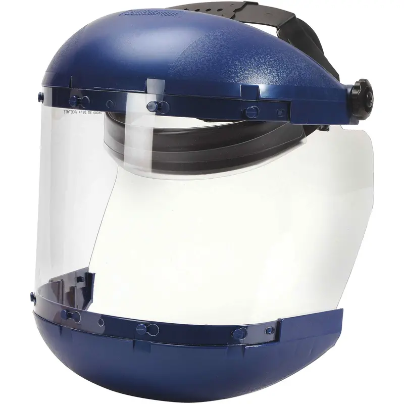 380 Premium Series Dual Crown Uncoated Faceshield, Acetate, Ratchet Suspension 1