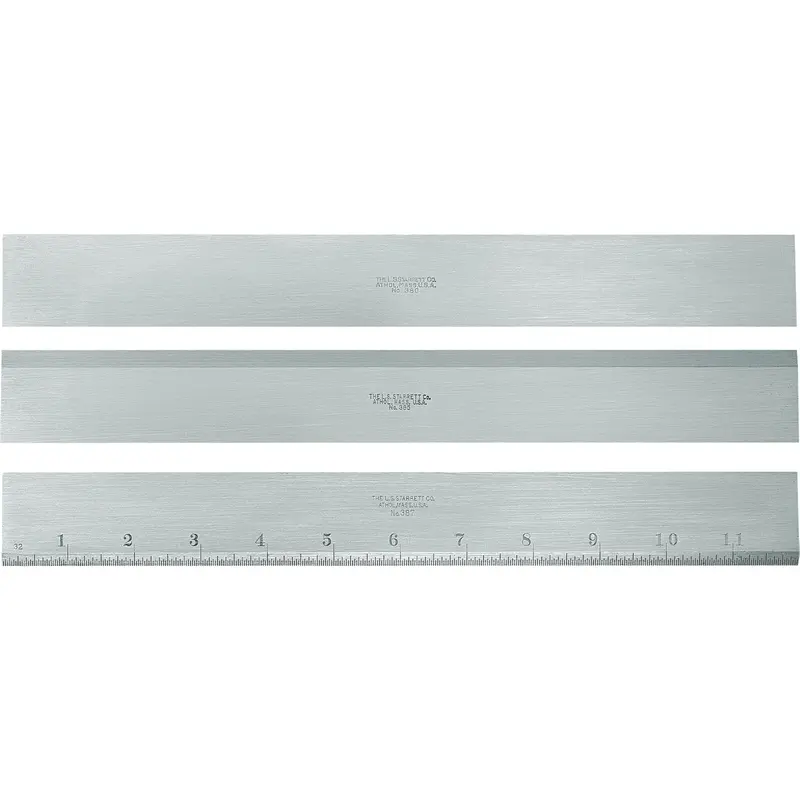 385 Series Steel Straight Edge With Bevel, 36" L, 2-13/32" W, 7/32" Thickness 1