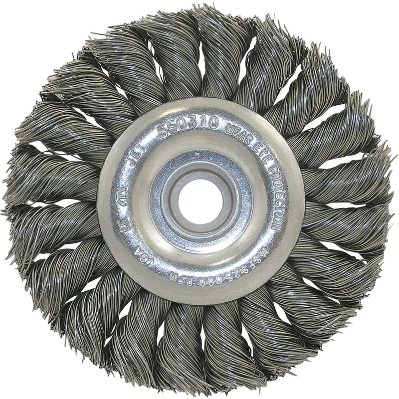 3K114 Unthreaded Knot Twisted Wire Wheel, 3-1/4" Dia., 0.014" Fill, 3/8"-1/2 Arbor 1
