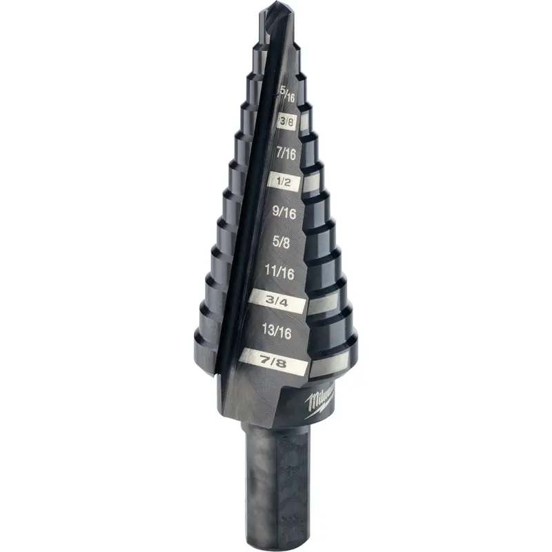 #4 Step Drill Bit, 3/16" - 7/8" , 1/16" Increments, High Speed Steel 1