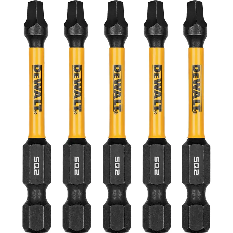 5-Piece Flextorq® Impact Screwdriving Bits, Square, #2, 1/4" Drive 1