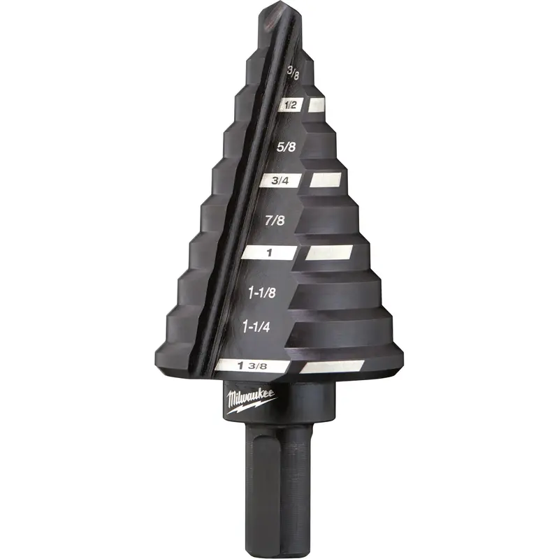 #5 Step Drill Bit, 1/4" - 1-3/8" , 1/8" Increments, High Speed Steel 1