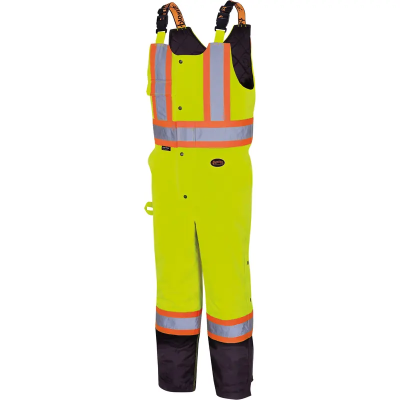 5041Bb Waterproof Quilted Bib Pants, Polyester, Medium, High Visibility Lime-Yellow 1