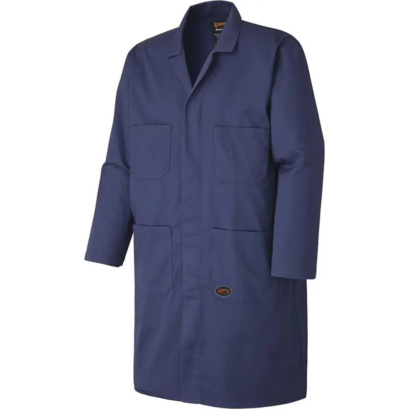 512 Shop Coat, Poly-Cotton, Large, Navy Blue 1