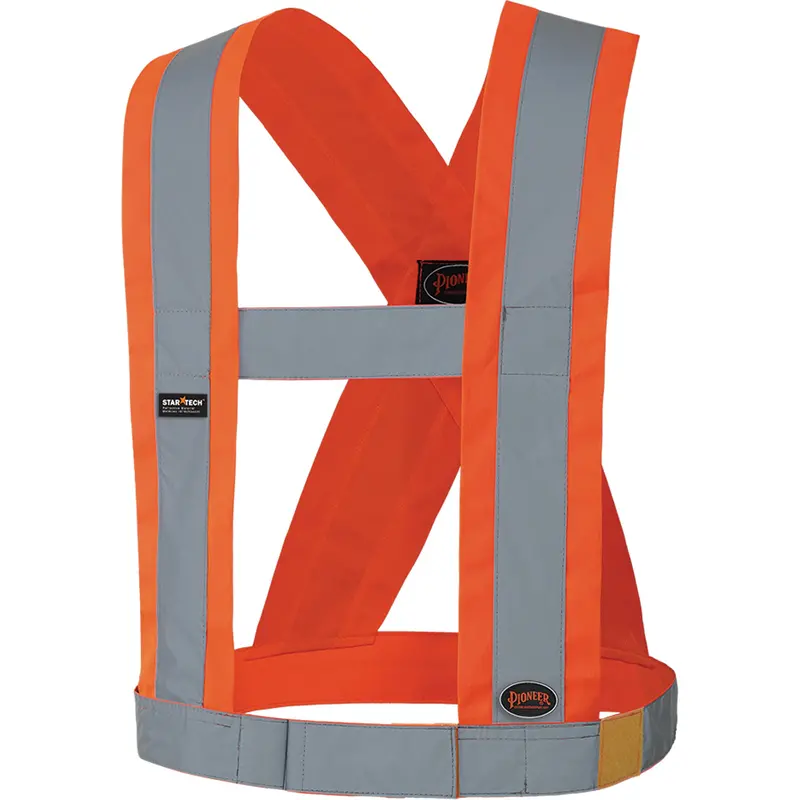 5491 High-Visibility 4" Wide Adjustable Safety Sash, Meets/Exceeds Csa Z96 Class 2 - Level 2, High Visibility Orange, Silver Reflective Colour, One Size 1