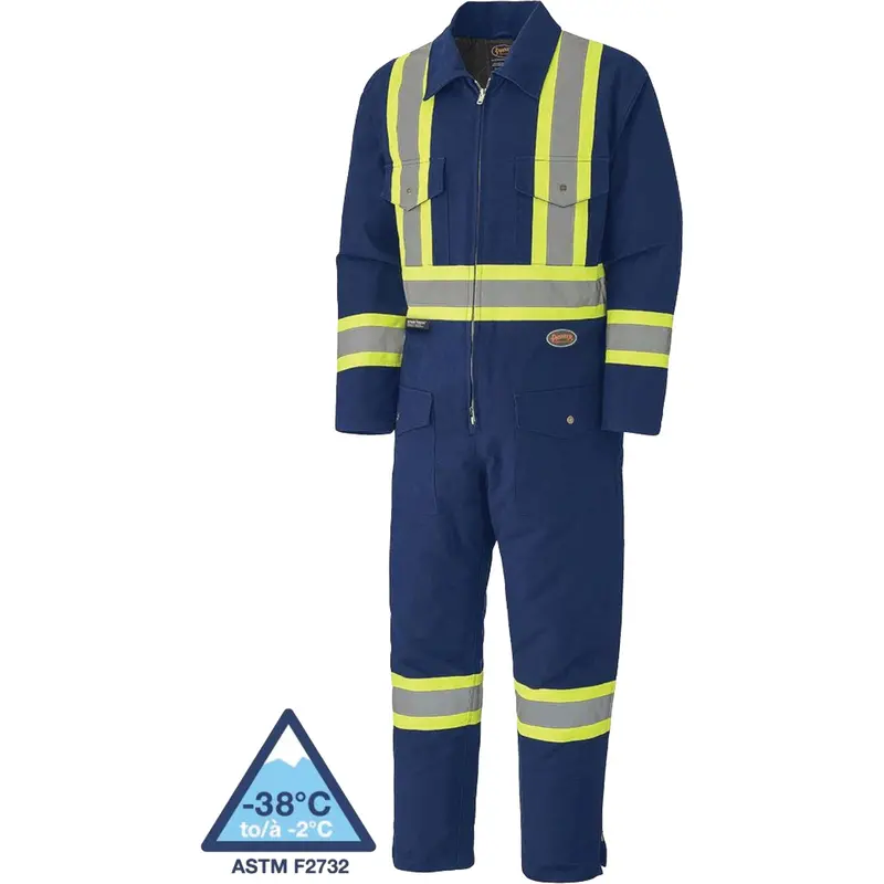 5539A Quilted Duck Coveralls, Large, Navy Blue 1