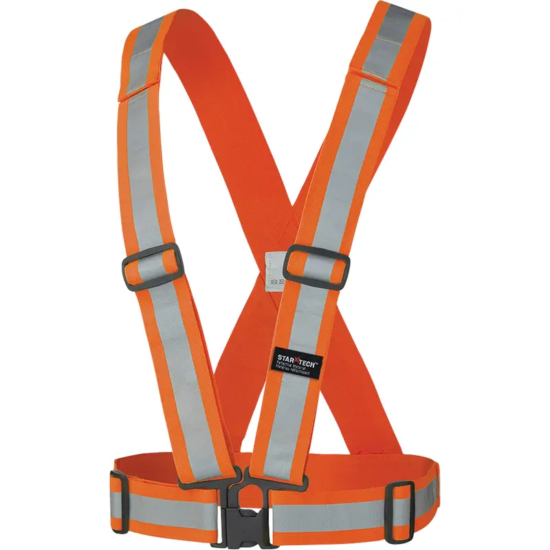 5591 Adjustable Safety Sash, High Visibility Orange, Silver Reflective Colour, One Size 1
