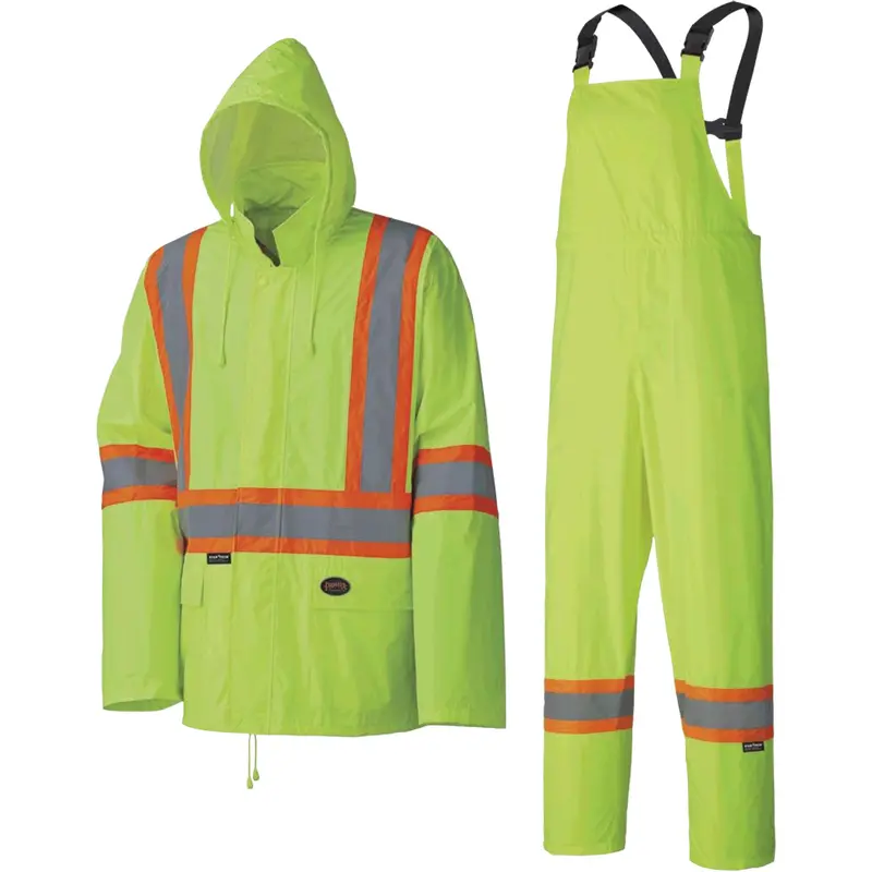 5599 Lightweight Waterproof Rain Suit, Polyester/Pvc, 2X-Large, High Visibility Lime-Yellow 1
