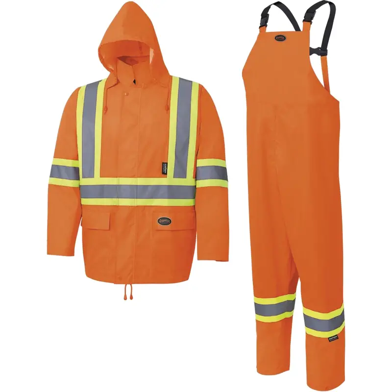 5618 150D Rain Suit, Polyester/Polyurethane, Medium, High Visibility Orange 1