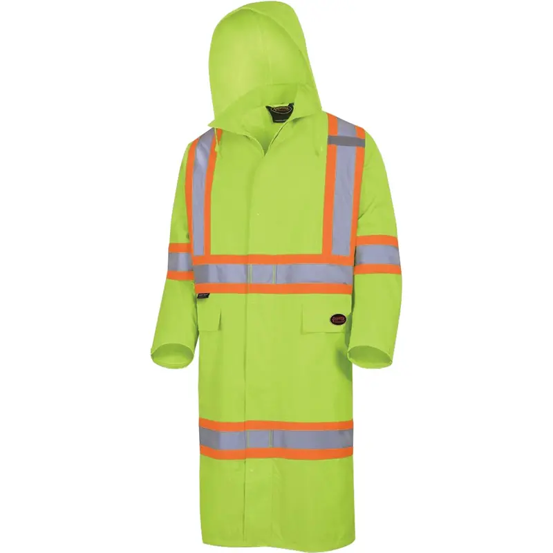 5631 The Rock 300D Waterproof Long Coat, Polyester, Large, High Visibility Lime-Yellow 1
