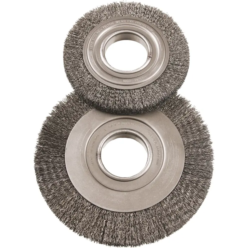 6" Major Wire Wheel Brushes, 6" Dia., 0.014" Fill, 2" Arbor 1