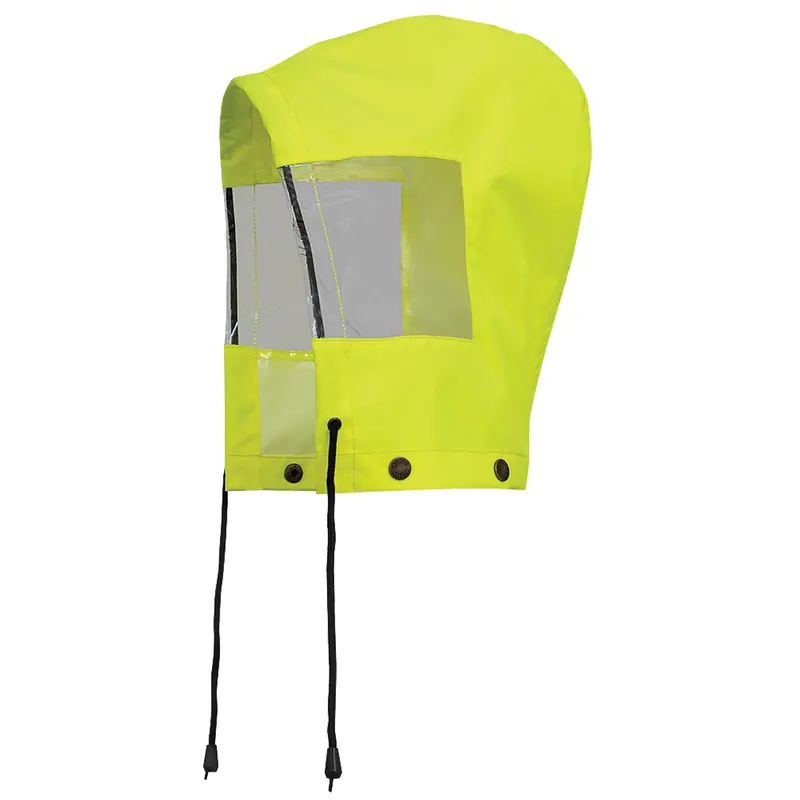 6037H Hood For Traffic Control Waterproof Safety Jacket, High Visibility Lime-Yellow, Polyester 1