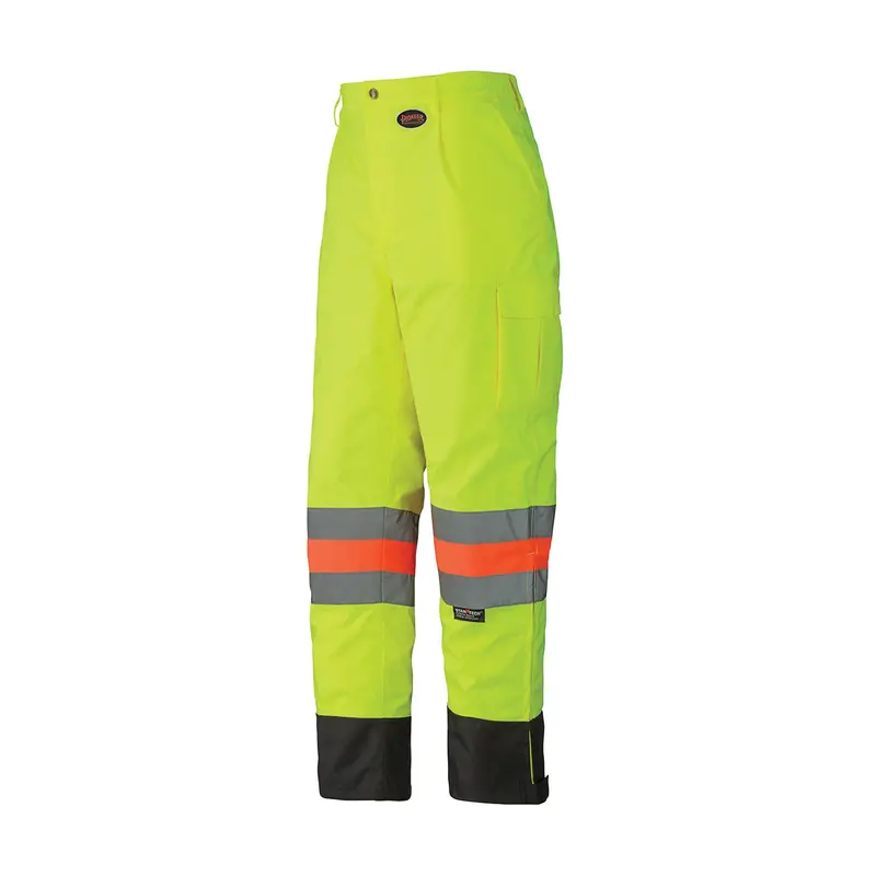 6039 Traffic Control Waterproof Safety Pant, Polyester, Medium, High Visibility Lime-Yellow 1