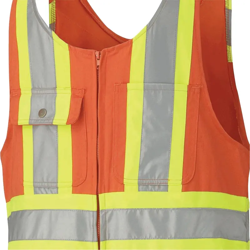 6617Z Safety Overalls With Leg Zippers, Poly-Cotton, 48, High Visibility Orange 1