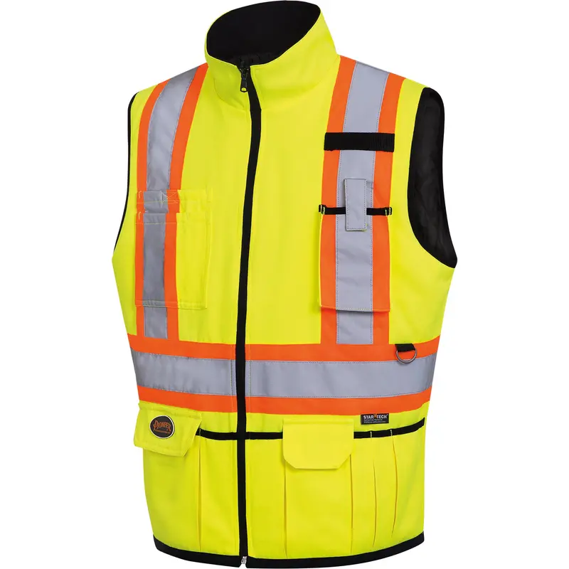 6689 Reversible Vest, High Visibility Lime-Yellow, Medium, Polyester 1