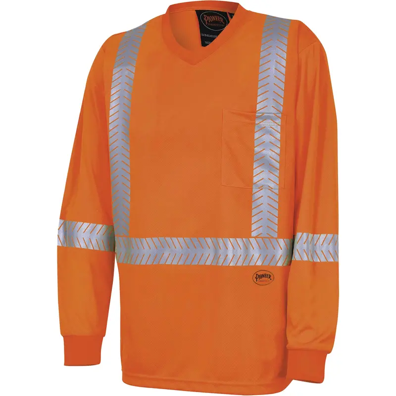 6904A Ultra-Cool Ultra-Breathable Long-Sleeved Safety Shirt, Large, High Visibility Orange 1