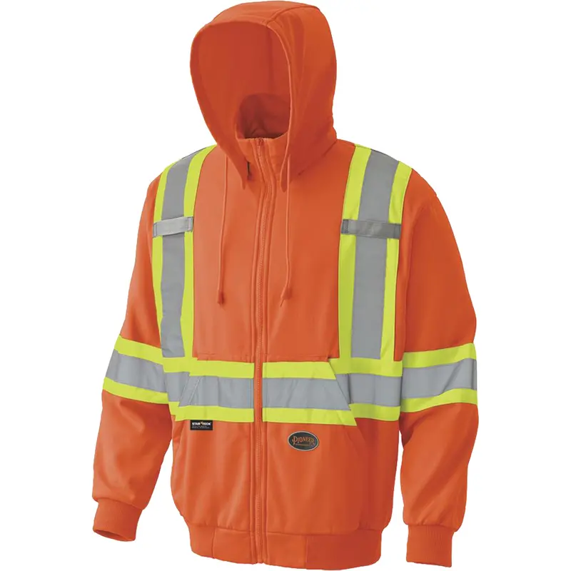 6940 Zip Style Hoodie, Medium, High Visibility Orange 1