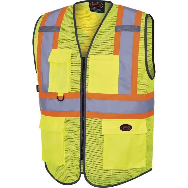6961 Front Mesh Safety Vest, High Visibility Lime-Yellow, 3X-Large, Polyester 1