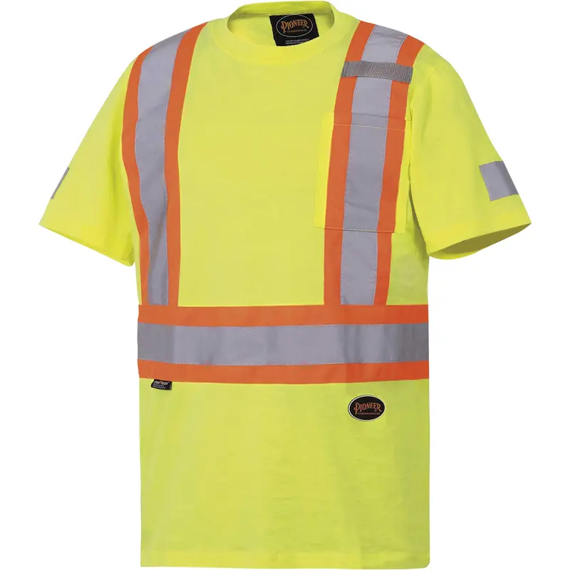 6980 Safety T-Shirt, Cotton, X-Large, High Visibility Lime-Yellow 1