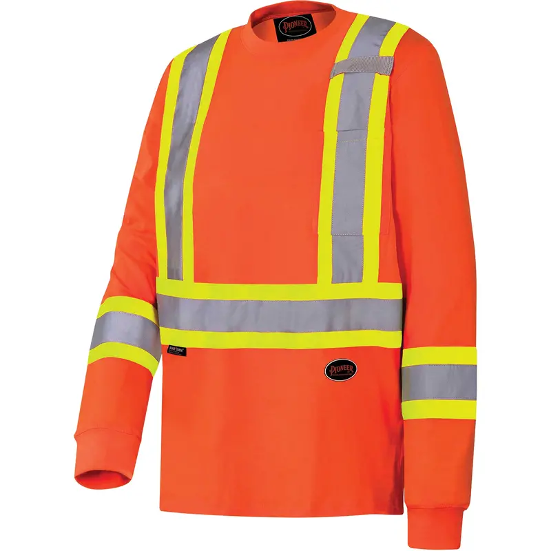 6981 Long-Sleeved Safety Shirt, Cotton, 2X-Large, High Visibility Orange 1