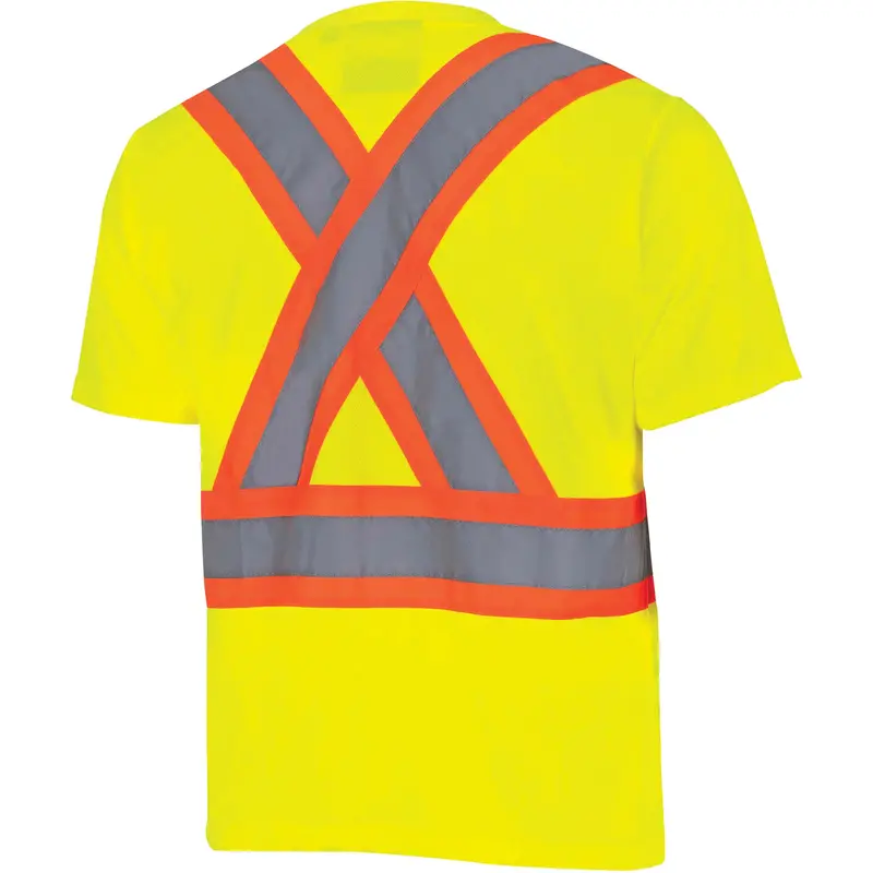 6991 Bird's-Eye Safety Shirt, Polyester, X-Large, High Visibility Lime-Yellow 1
