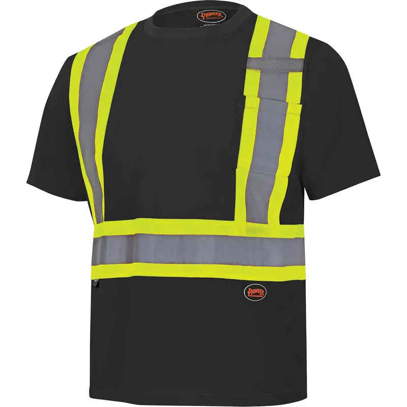 6992 Bird's-Eye Safety Shirt, Polyester, 2X-Large, Black 1