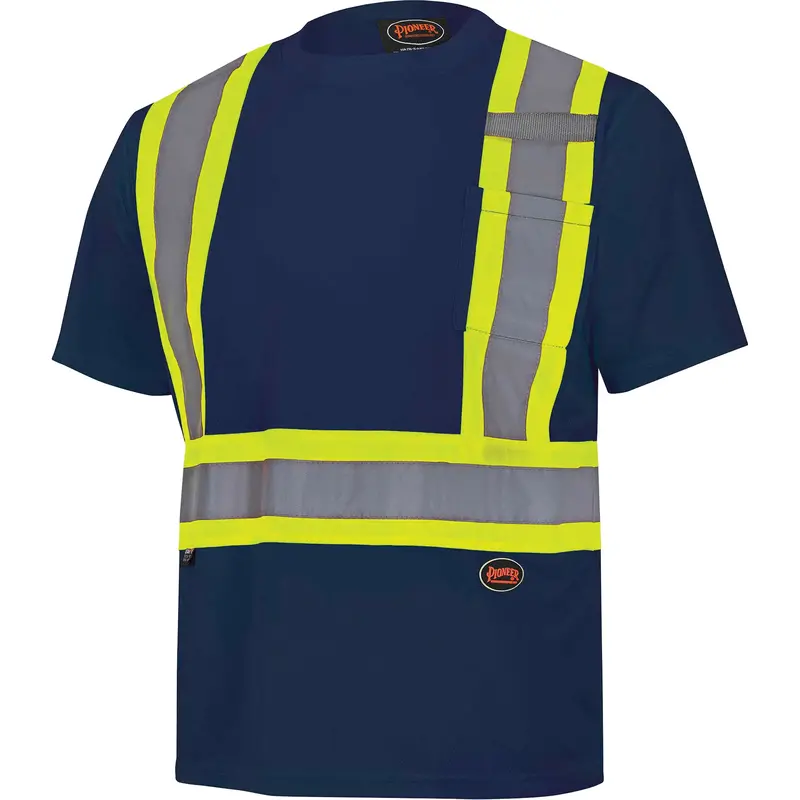 6992N Bird's-Eye Safety Shirt, Polyester, 2X-Large, Navy Blue 1