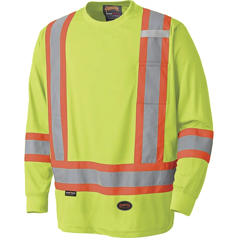 6996 High-Visibility Long Sleeved Shirt, Polyester, 2X-Large, High Visibility Lime-Yellow 1