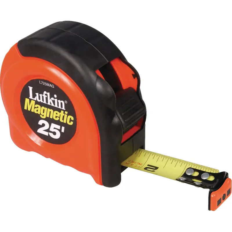 700 Series Magnetic End Hook Measuring Tapes, 1" X 25', In/Ft. Graduations 1