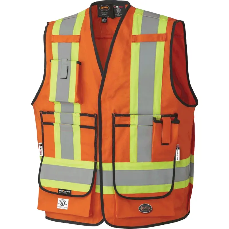 7732 Fr-Tech® Flame-Resistant Arc Surveyor's Vest, X-Large, High Visibility Orange, 9.7 Cal/Cm² 1