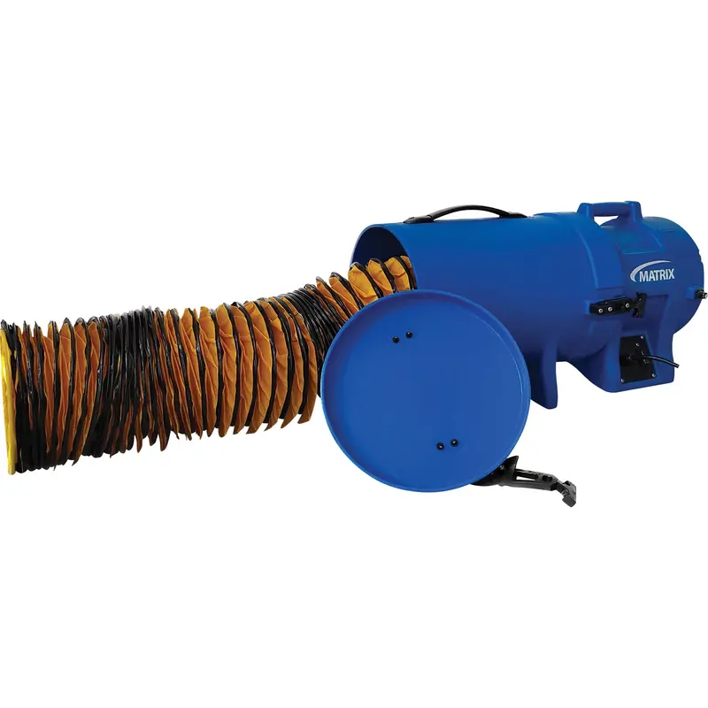 8" Air Blower With 25' Ducting & Canister, 1/4 Hp, 816 Cfm 1