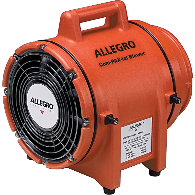 8" Plastic Com-Pax-Ial Blowers, 1/3 Hp, 831 Cfm 1